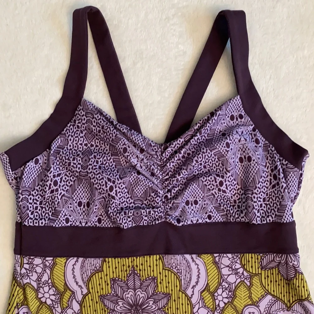 Prana | Amaya Athletic Active Dress Lupine Scallop Purple/Green Mandala Print S - Picture 4 of 16